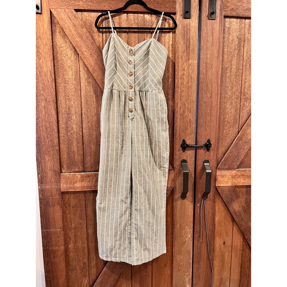 Ci Sono Green Linen Jumpsuit
